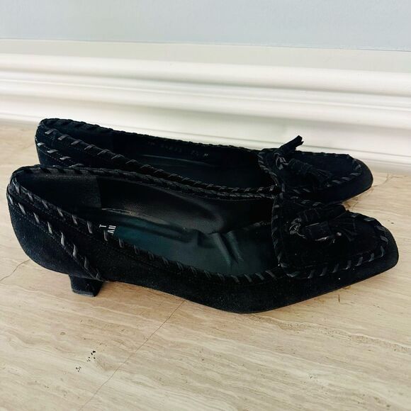 Stuart Weitzman Barclo black, suede loafers. - Picture 3 of 8